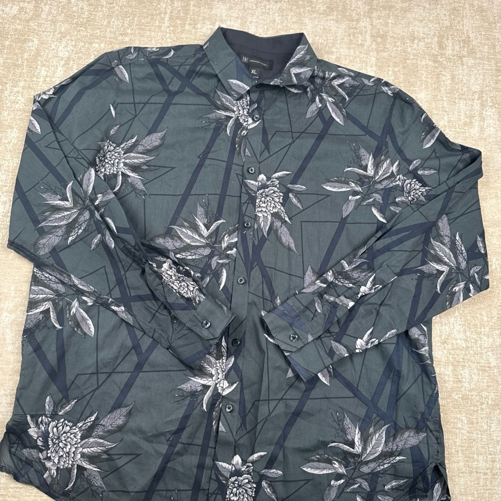INC Mens Western Shirt Pearl Snap Long Sleeve Size XL